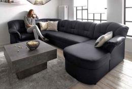 Sofa U - PAPENBURGO Artículo No. 9857991164, Negro, Polipiel