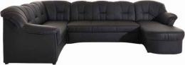 Sofa U - PAPENBURGO Artículo No. 9857991164, Negro, Polipiel