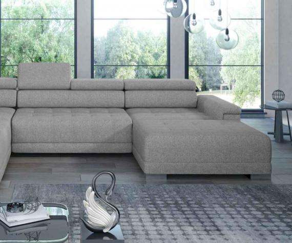 Foto Sofa XL con reposacabezas móviles - CAMPO XL, Tela, Gris