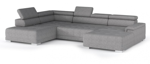 Foto Sofa XL con reposacabezas móviles - CAMPO XL, Tela, Gris