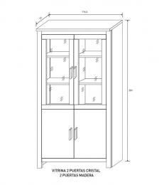 VITRINA 2P. CRIS.2P.MADERA - RONCAL, TRUFA-CAÑON