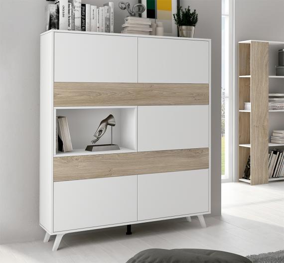 Foto VITRINA MOD.SOTO BLANCO-ROBLE