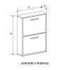 Foto ZAPATERO 2 PUERTAS MOD. AURA BLANCO