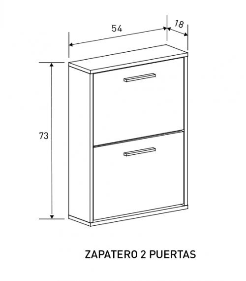 Foto ZAPATERO 2 PUERTAS MOD. AURA BLANCO