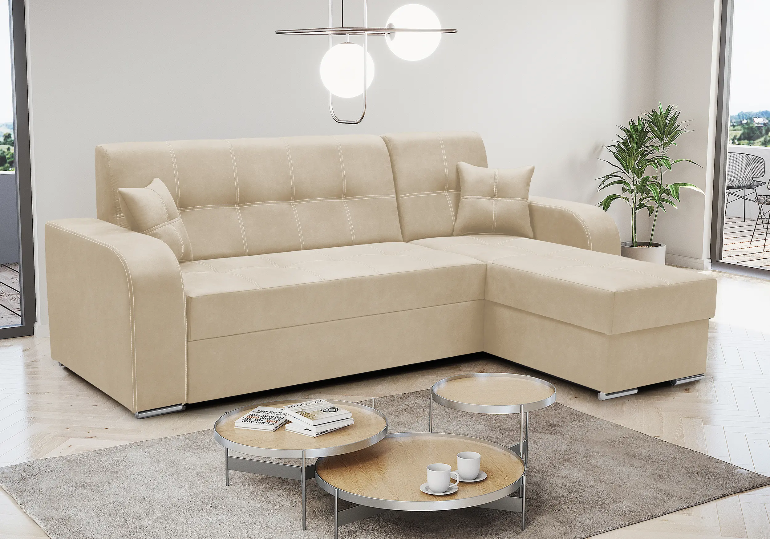 Sofa bed - Beige - 240x160 cm - MISOL