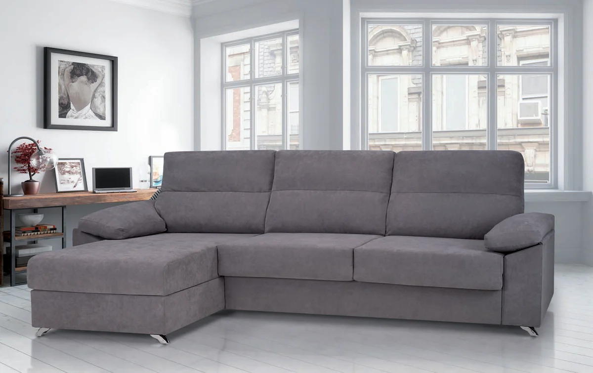 Sofá chaise longue cama apertura italiana – Madrid, Gris