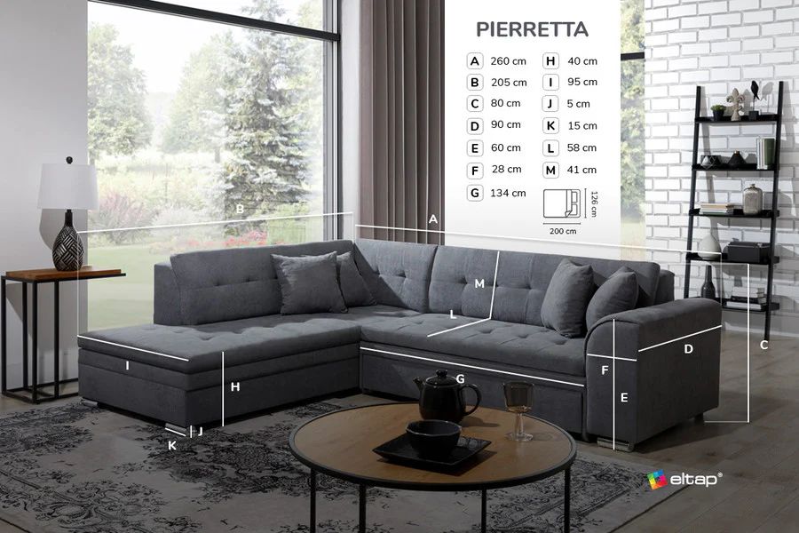 Sofa cama - PIERETTA, beige