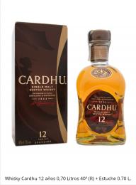 WHISKY CARDHU 70 CL,12 AÑOS.