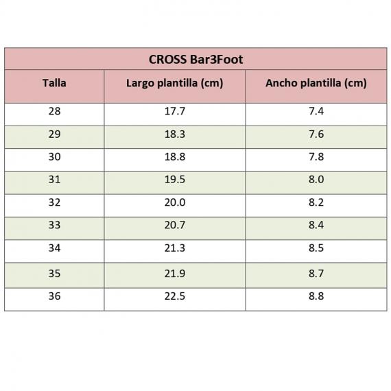 Foto Deportivas respetuosas CROSS DENVER Bar3Foot Gris Tallas 28-34