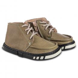 Magical Shoes MANUL Khaki Botines barefoot Otoño  Piel Forro FieltroTallas 21-29 Unisex