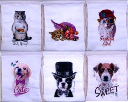 Bolsa para zapatos de tela Gatos-Perros 33*43cm 569-KT