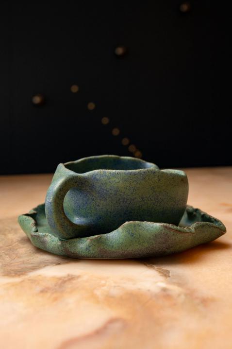 Foto Taza y Platillo de Cerámica « Ocean Whisper »