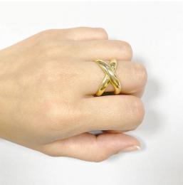 Anillo llamativo cruzado Oro