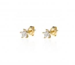 Pendientes estrella circonita Oro