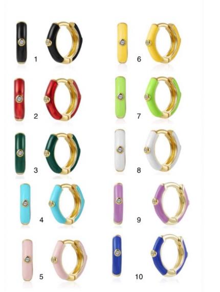 Foto Aro pequeños multicolores Lila