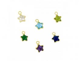 Dijes de estrella mini circonita Verde