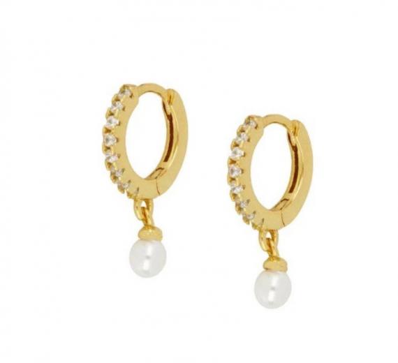 Foto Aros de Perla Oro