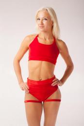 Conjunto de terciopelo rojo
