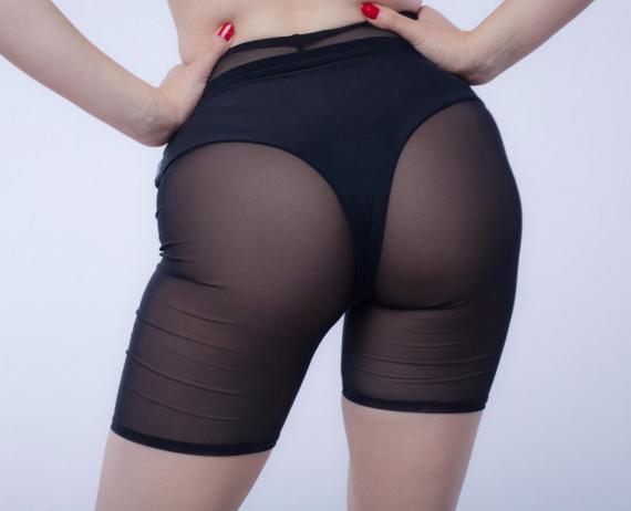 Foto Shorts ciclistas transparentes negros