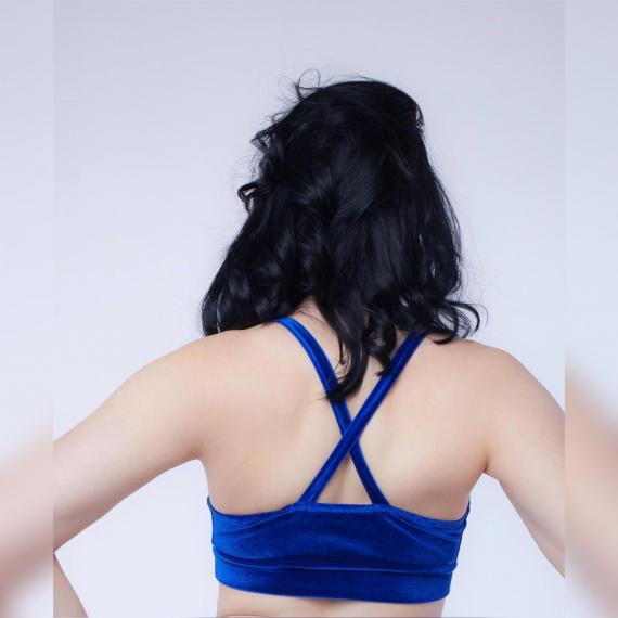 Foto Top de terciopelo azul