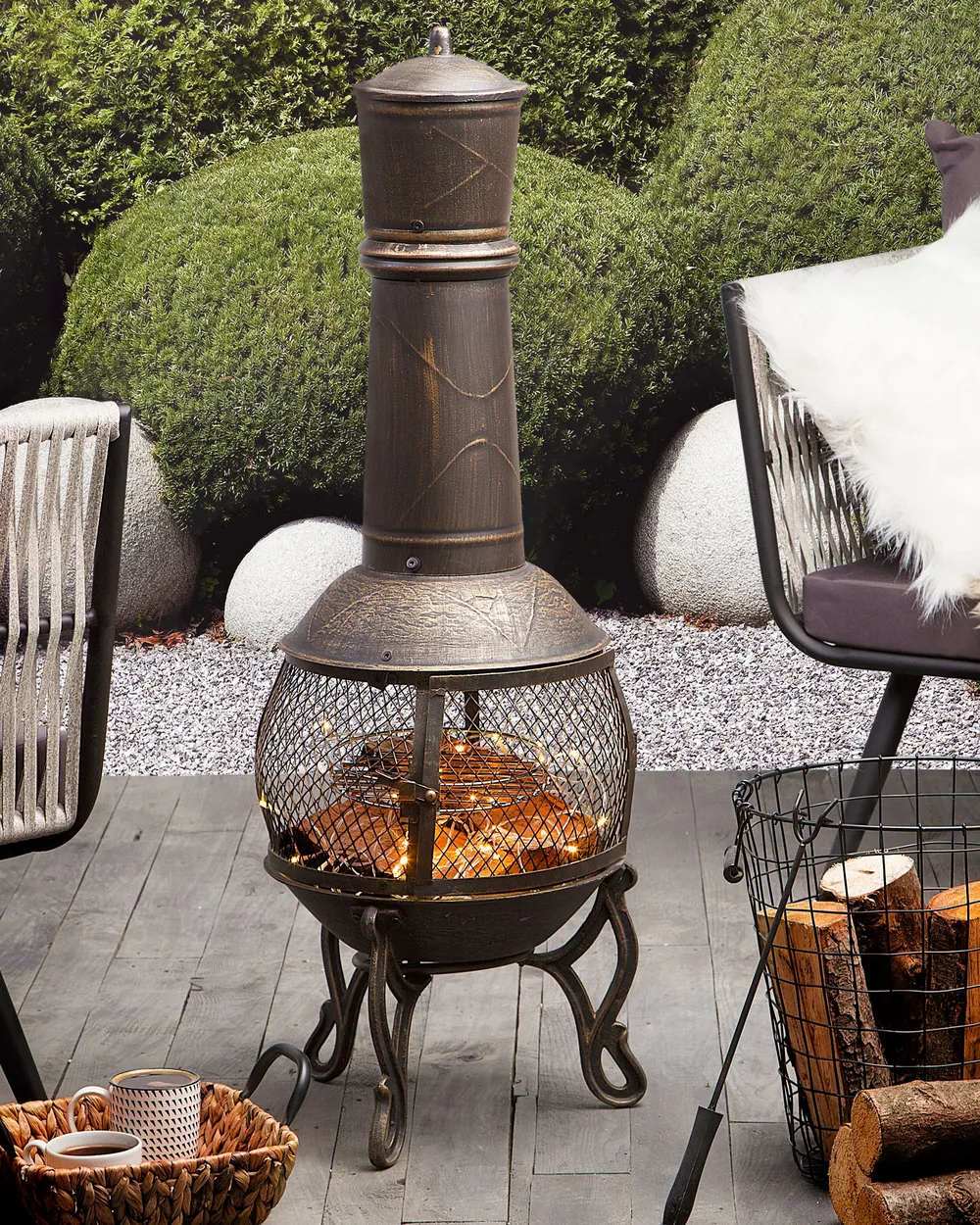 Chimenea con parrilla TACORA Negro metálico 3.499 6.159