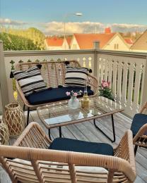 Conjunto de jardín con mesa 4 plazas MINORI Beige